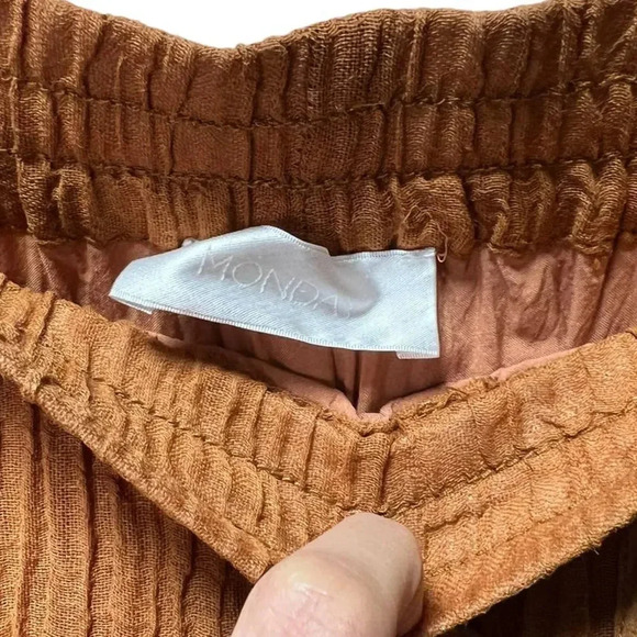 Monday Swimwear Tahiti Pant Clay Gauzy Linen Wide Leg Size Large - Picture 4 of 5